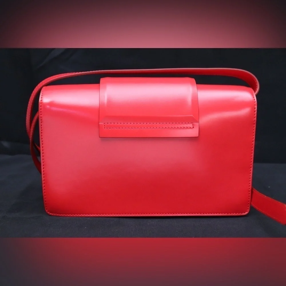 Givenchy Calfskin Infinity Flap Shoulder Crossbody Bag Leather Red w Dust bag